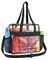 Clear Bag for Stadium Events 12x6x12, Large Clear Tote Lunch Bag Stadium Approved with Reinforced Shoulder Straps for Concert Outfits and Festival, Transparent Handbag for Women - Black